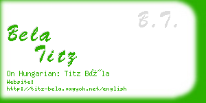 bela titz business card